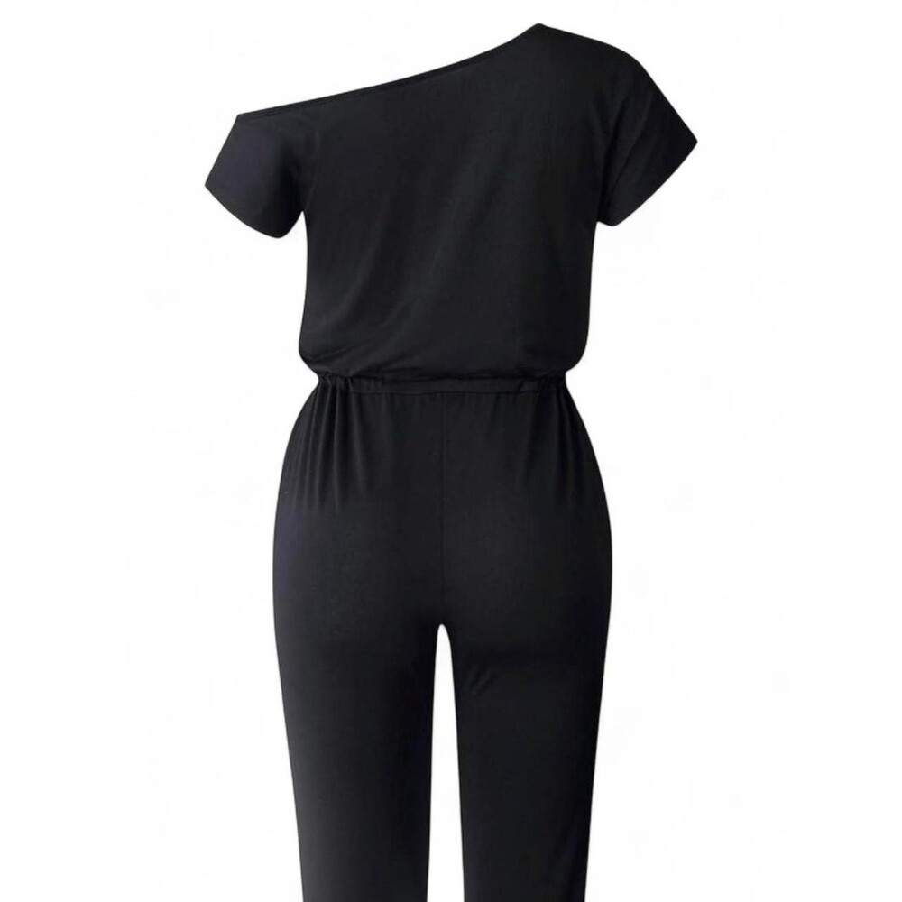 Black Off Shoulder Romper Women’s Medium - Picture 3 of 4